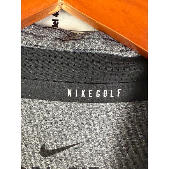 Nike Golf Vapor Knit Striped Dri-Fit Polo Shirt Geometric Print Gray Black XL - Picture 5 of 11